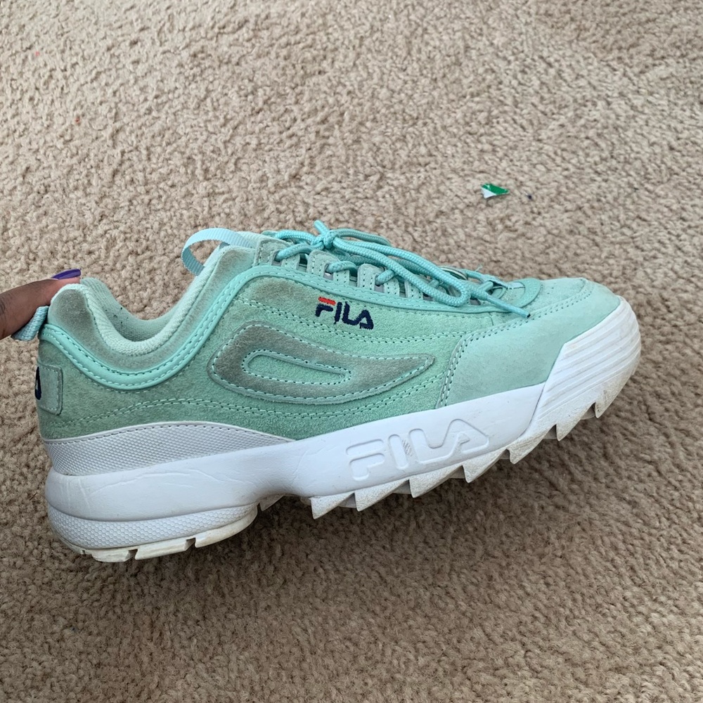 Mint Green Women Disruptor Filas